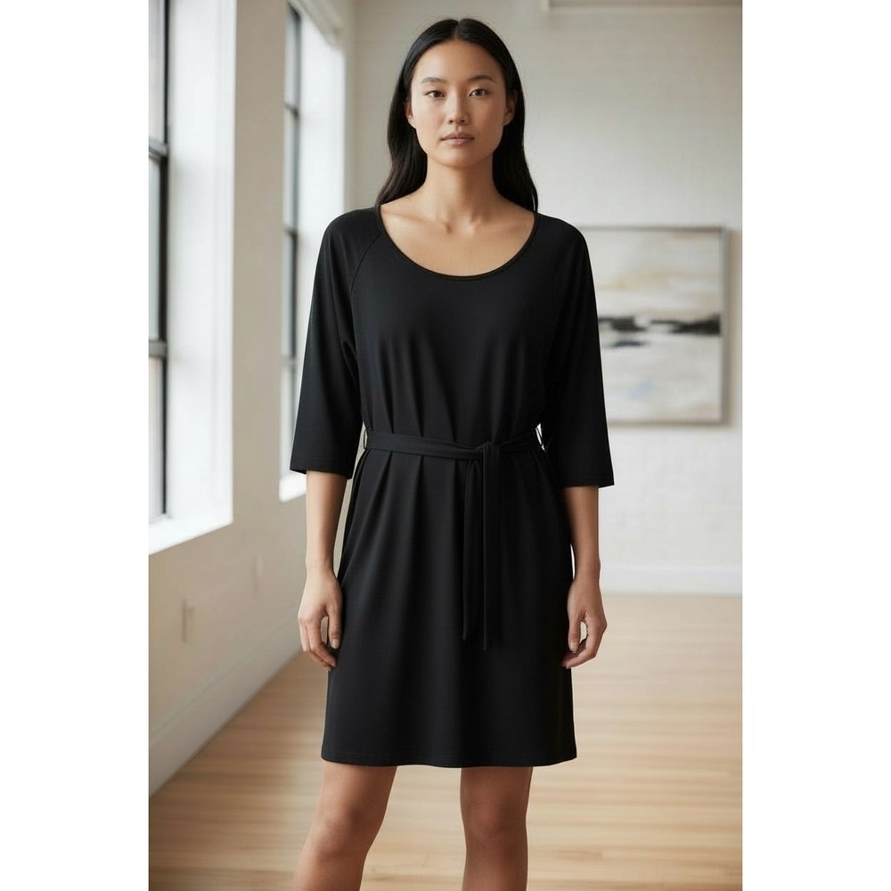 Banana Republic Black Dolman Sleeve Belted Midi Dress Womens‎ Size S